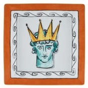 Ginori Il Viaggio Di Nettuno Rock Orange Large Squared Vide Poche - 9.5"